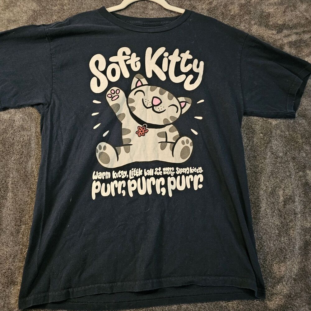 Ripple Junction Big Bang Theory Soft Kitty T Shirt Men’s Large Black Tee Sheldon
